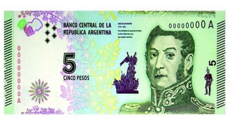 Nuevo billete de 5 pesos circulará desde octubre