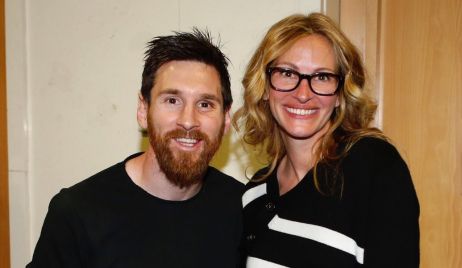 Messi también recibió una visita sorpresiva .