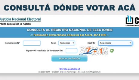 Consultá el padrón electoral para este domingo