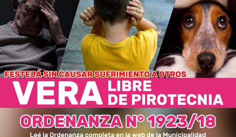 El Municipio recuerda la vigencia de la Ordenanza de prohibición de pirotecnia de estruendo