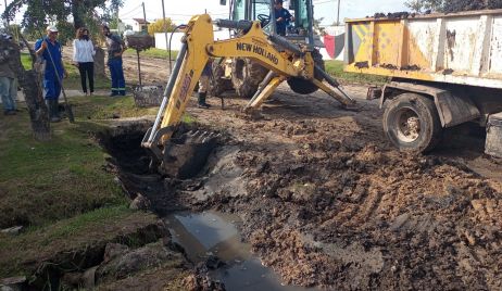 Comenzaron los trabajos previos de pavimentación.