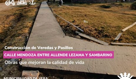 Construcción de veredas y colocación de tubos de hormigón