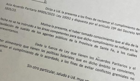 UPCN reclama el cumplimiento de acuerdos Paritarios