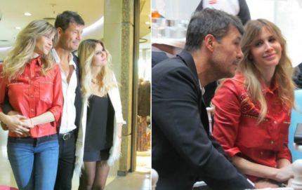 Guillermina fue con su pancita a acompañar a Tinelli y a su hija