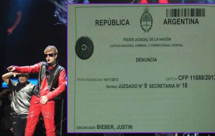 Justin Bieber es carátula en una causa en la Justicia Federal