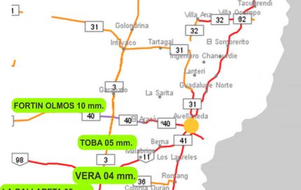MAPA DE DATOS DE LLUVIA EN EL DEPARTAMENTO VERA