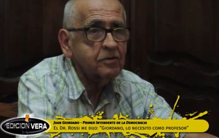 REPORTAJE EXCLUSIVO : Juan Giordano, el primer Intendente verense del regreso a la Democracia