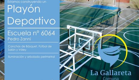 SE ESTA CONSTRUYENDO UN PLAYÓN DEPORTIVO EN LA ESCUELA Nº 6064 PEDRO ZANNI