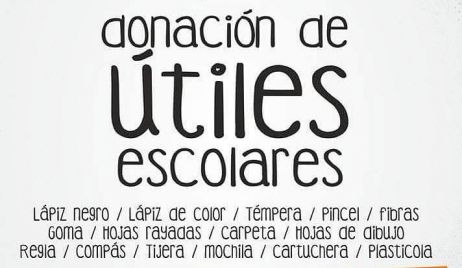 Campaña solidaria: DONACIÓN DE ÚTILES ESCOLARES