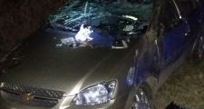 Vuelco de un automóvil en la Ruta Nº 3