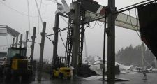 La fuerte tormenta provocó daños en Romang.