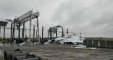 La fuerte tormenta provocó daños en Romang.