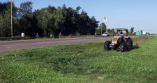 Trabajos de mantenimiento en Ruta 11, frente a la ciudad.