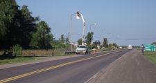Trabajos de mantenimiento en Ruta 11, frente a la ciudad.
