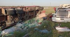 MARGARITA: Vuelco de un camión sobre Ruta 11