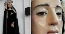 La Virgen de los Dolores lloró frente a los fieles