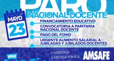 Sadop y Amsafe se adhieren al paro nacional de CTERA para el jueves