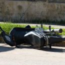 ACCIDENTE ENTRE UNA MOTO Y UNA BICICLETA