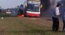 Se incendió un colectivo sobre Ruta 11